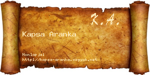 Kapsa Aranka névjegykártya