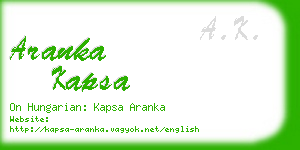 aranka kapsa business card